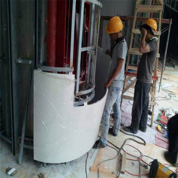 中山包柱鋁單板廠3.0mm白色弧形鋁單板大信新都匯室內包柱鋁單板