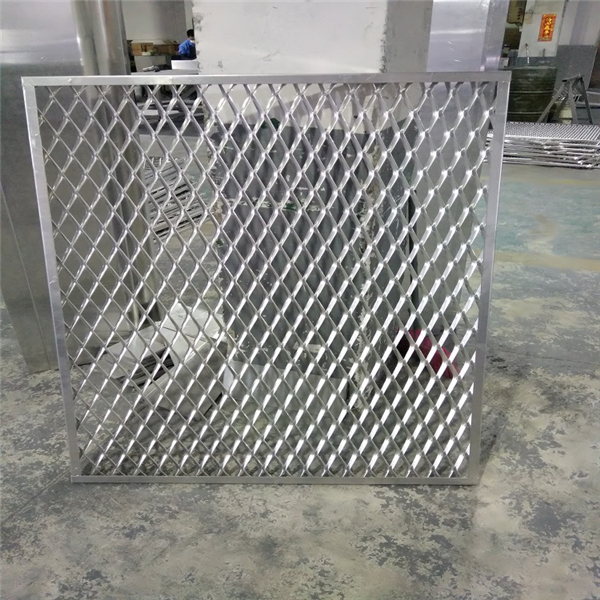 江西網格天花廠家 鋁制邊框型鋁網格板 拉伸菱形網格鋁單板 拉網鋁天花