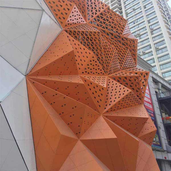 廣東異形鋁單板廠沖孔造型鋁單板氟碳商場(chǎng)外墻錐形鋁單板